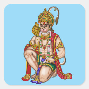 Cuadrada Pegatina de Hanuman