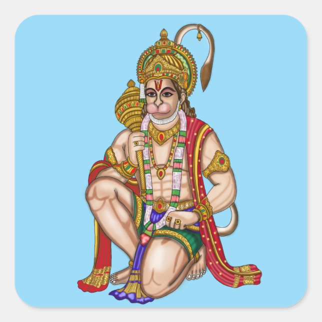Cuadrada Pegatina de Hanuman (Anverso)
