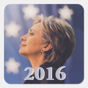 Cuadrada Pegatina de Hillary 2016