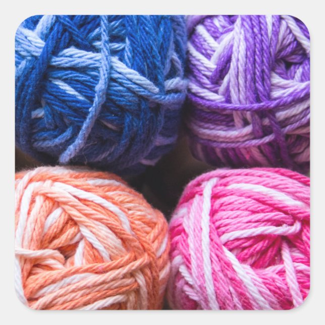 Cuadrada Pegatina de hilo arco iris (Anverso)