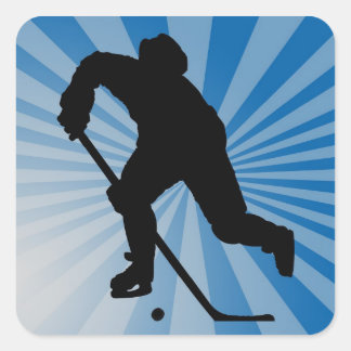 Cuadrada pegatina de hockey