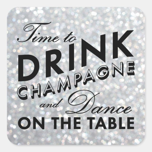 Cuadrada Pegatina de Hollywood Glam (Anverso)