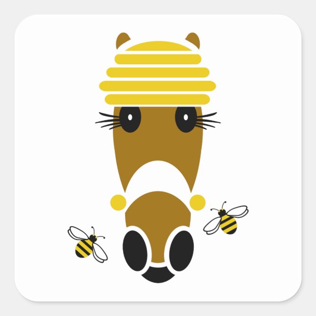 Cuadrada Pegatina de Honey Hattingdon Square (Anverso)