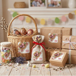 Cuadrada Pegatina de huevo de Pascua personalizada con apel