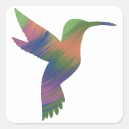 Cuadrada Pegatina de Hummingbird de estilo acrílico