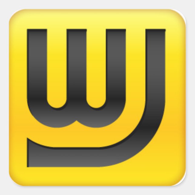 Cuadrada Pegatina de icono de WJ 1.5in (Anverso)