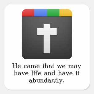 Cuadrada pegatina de iconos cruzados