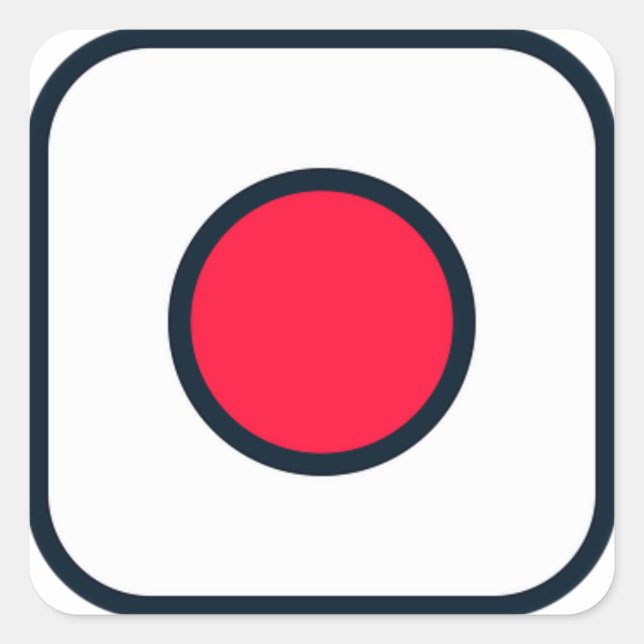 Cuadrada Pegatina de iconos de la bandera japonesa en Insta (Anverso)