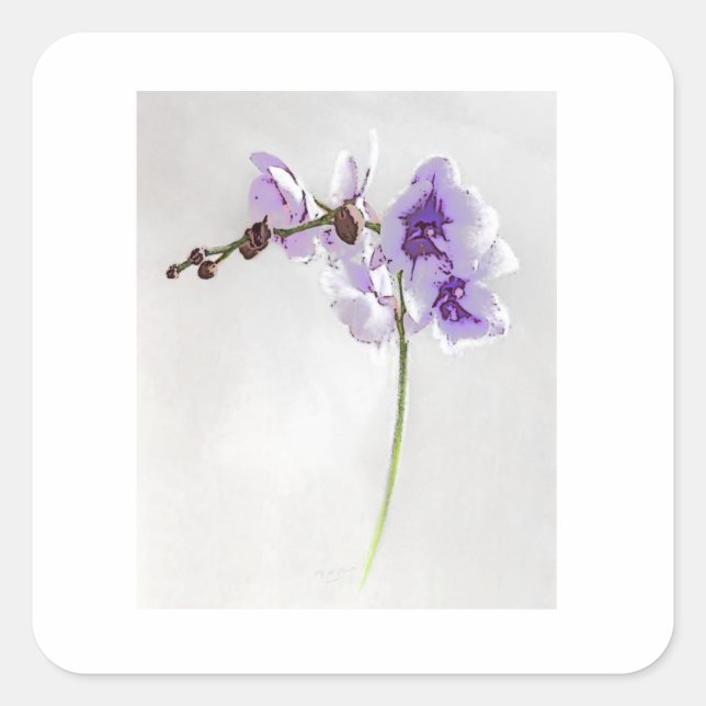 CUADRADA PEGATINA DE IMPRESIÓN BLOSSOM (Anverso)