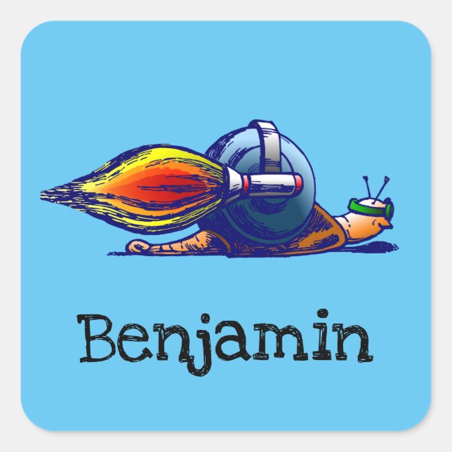 Cuadrada Pegatina de incandescencia de cohete (Anverso)