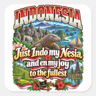 Cuadrada Pegatina de Indonesia