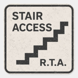 Cuadrada Pegatina de infraestructura de acceso a escaleras 