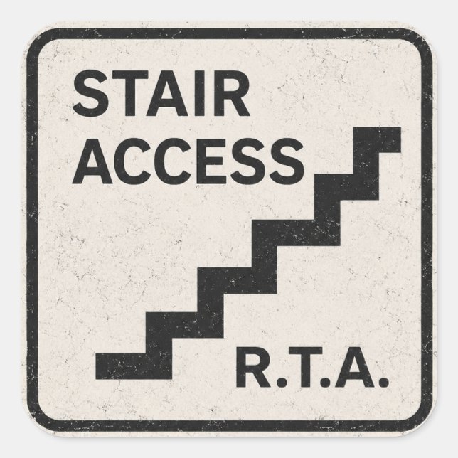 Cuadrada Pegatina de infraestructura de acceso a escaleras  (Anverso)