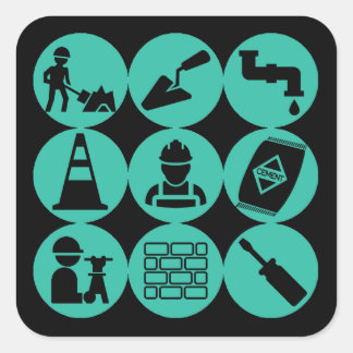 Cuadrada Pegatina de Ingeniería Civil