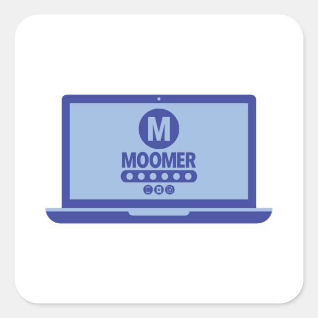Cuadrada Pegatina de inicio de sesión de Moomer (Anverso)