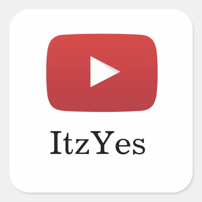 Cuadrada Pegatina de ItzYes en YouTube (Anverso)