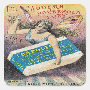 Cuadrada Pegatina de jabón de hadas