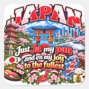 Cuadrada Pegatina de Japón