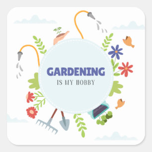Cuadrada Pegatina de jardinería elegante   madre de plantas