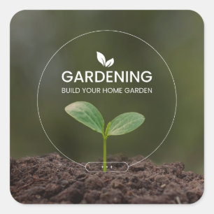Cuadrada Pegatina de jardinería en negrita   madre planta  