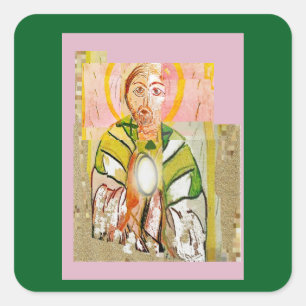 Cuadrada Pegatina de Jesús High Prist