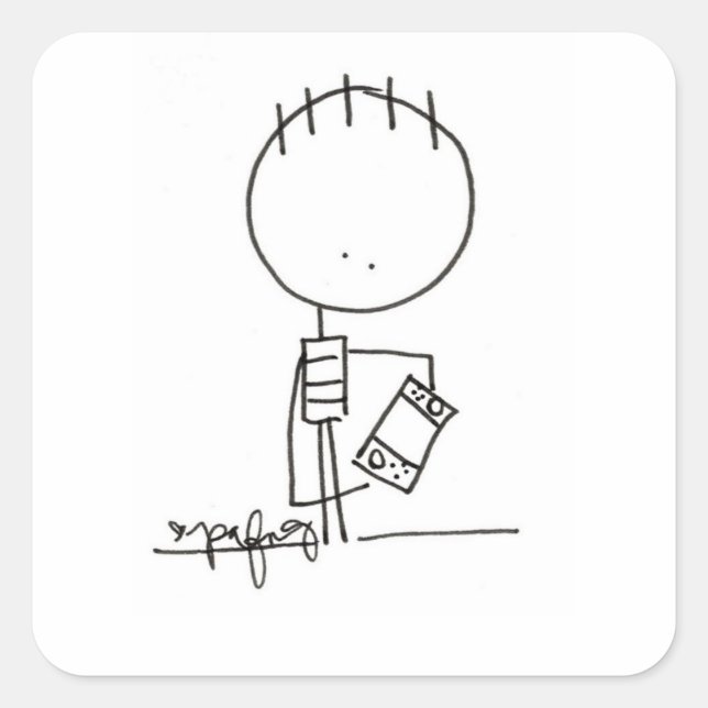 Cuadrada Pegatina de juegos (Anverso)