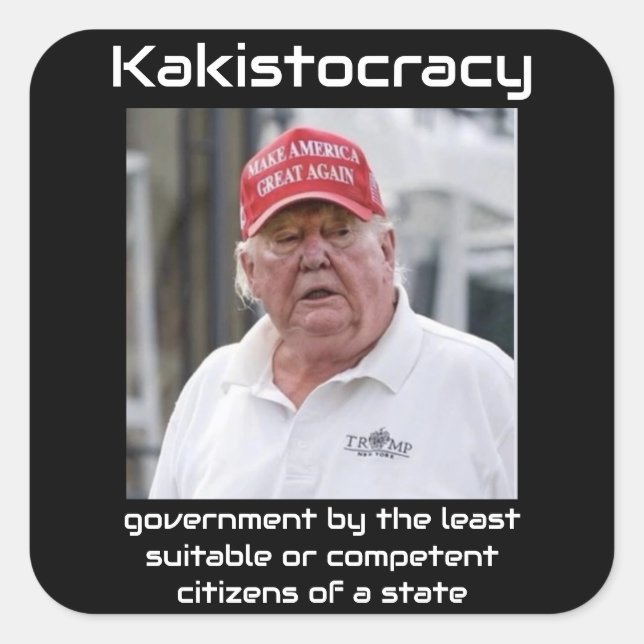 Cuadrada Pegatina de kakistocracia (Anverso)