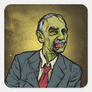 Cuadrada Pegatina de Keynes del zombi