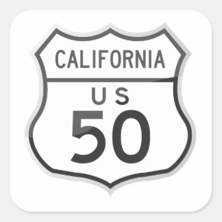 Cuadrada PEGATINA de la autopista US 50 California Lincoln
