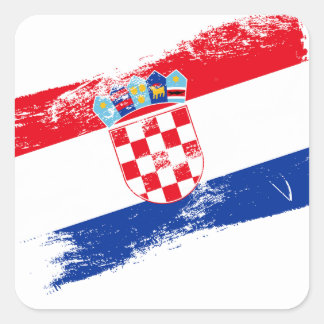 Cuadrada Pegatina de la bandera croata: Celebren su herenci