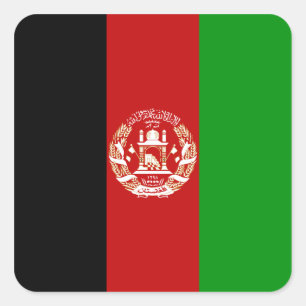 Cuadrada Pegatina de la bandera de Afganistán