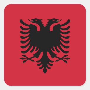 Cuadrada Pegatina de la bandera de Albania