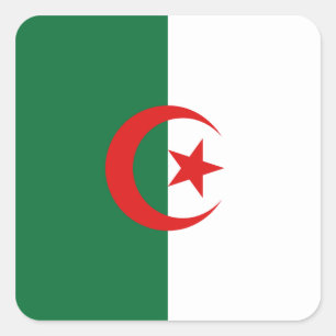 Cuadrada Pegatina de la bandera de Argelia