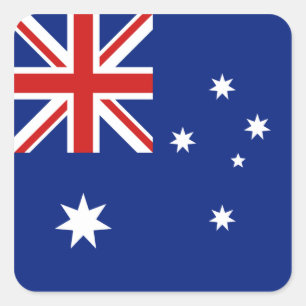 Cuadrada Pegatina de la bandera de Australia