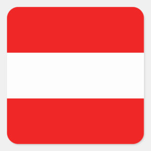 Cuadrada Pegatina de la bandera de Austria