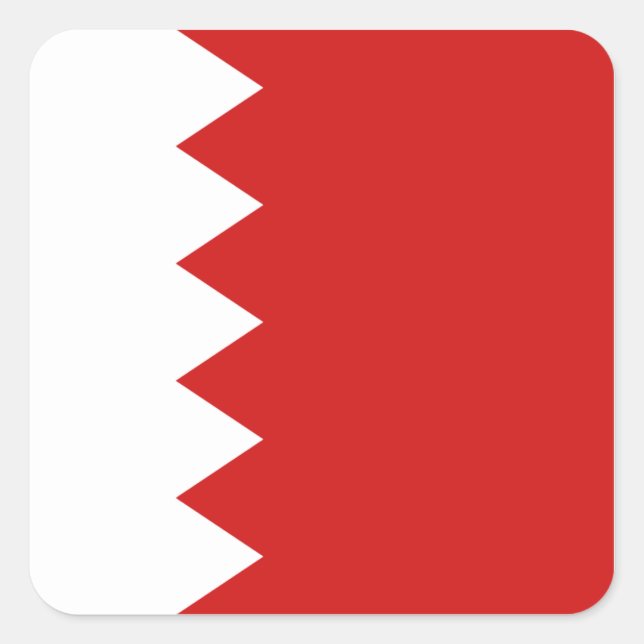 Cuadrada Pegatina de la bandera de Bahrein (Anverso)