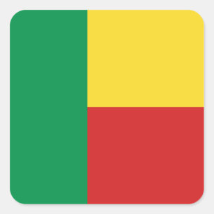 Cuadrada Pegatina de la bandera de Benín