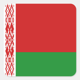 Cuadrada Pegatina de la bandera de Bielorrusia