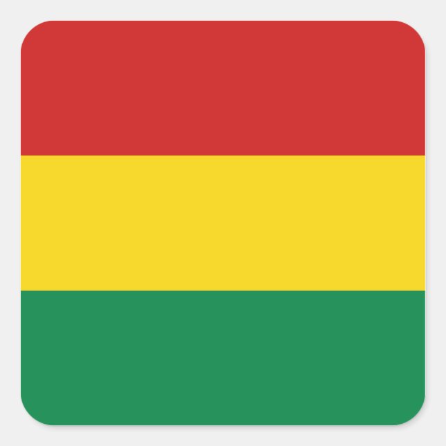 Cuadrada Pegatina de la bandera de Bolivia (Anverso)