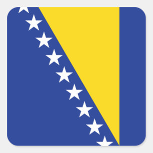 Cuadrada Pegatina de la bandera de Bosnia y Hercegovina