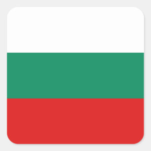 Cuadrada Pegatina de la bandera de Bulgaria