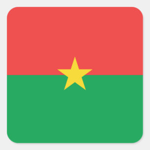 Cuadrada Pegatina de la bandera de Burkina Faso