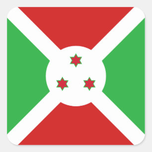 Cuadrada Pegatina de la bandera de Burundi
