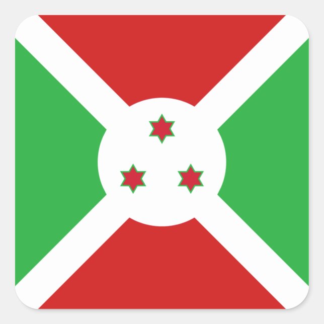 Cuadrada Pegatina de la bandera de Burundi (Anverso)