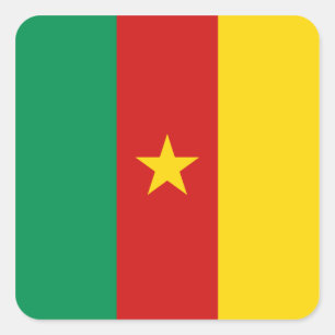 Cuadrada Pegatina de la bandera de Camerún