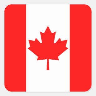 Cuadrada Pegatina de la bandera de Canadá
