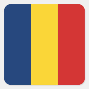 Cuadrada Pegatina de la bandera de Chad