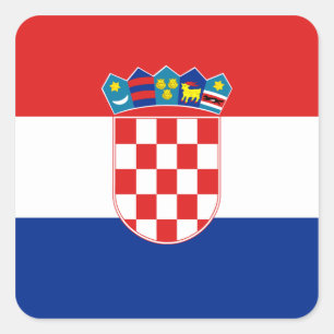 Cuadrada Pegatina de la bandera de Croacia