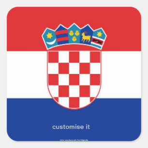 Cuadrada Pegatina de la bandera de Croacia