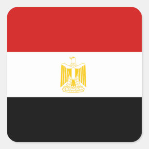 Cuadrada Pegatina de la bandera de Egipto